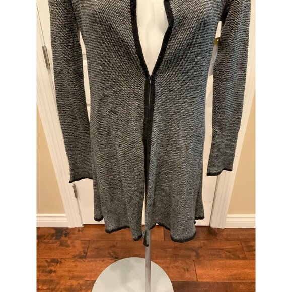 Eileen Fisher Black & White W/ Black Trim Cardigan, Size XS - Picture 3 of 7